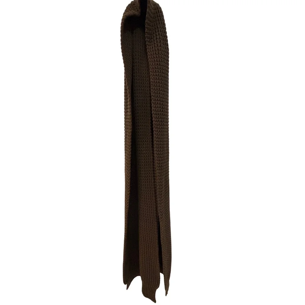 Aime Leon Dore Brown Chunky Rib Knit Scarf 100% Cotton Heavyweight